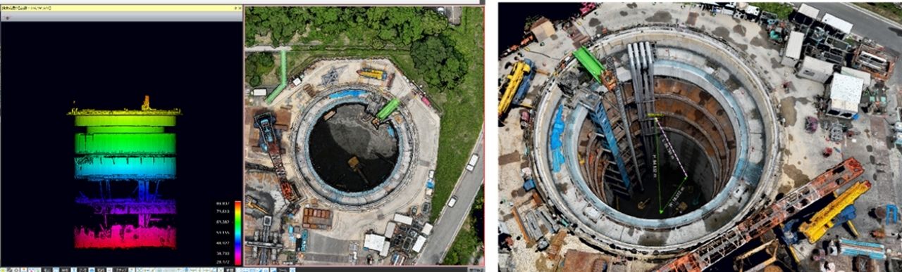 西松建設、五洋建設、KDDIスマートドローン、自動充電ポート付きドローン活用により遠隔で立坑内を「デジタルツイン」化