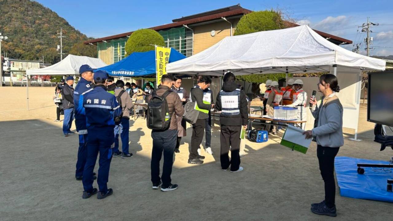 内閣府・広島県・福山市連携、ドローン4機同時運用による大規模防災訓練を実施