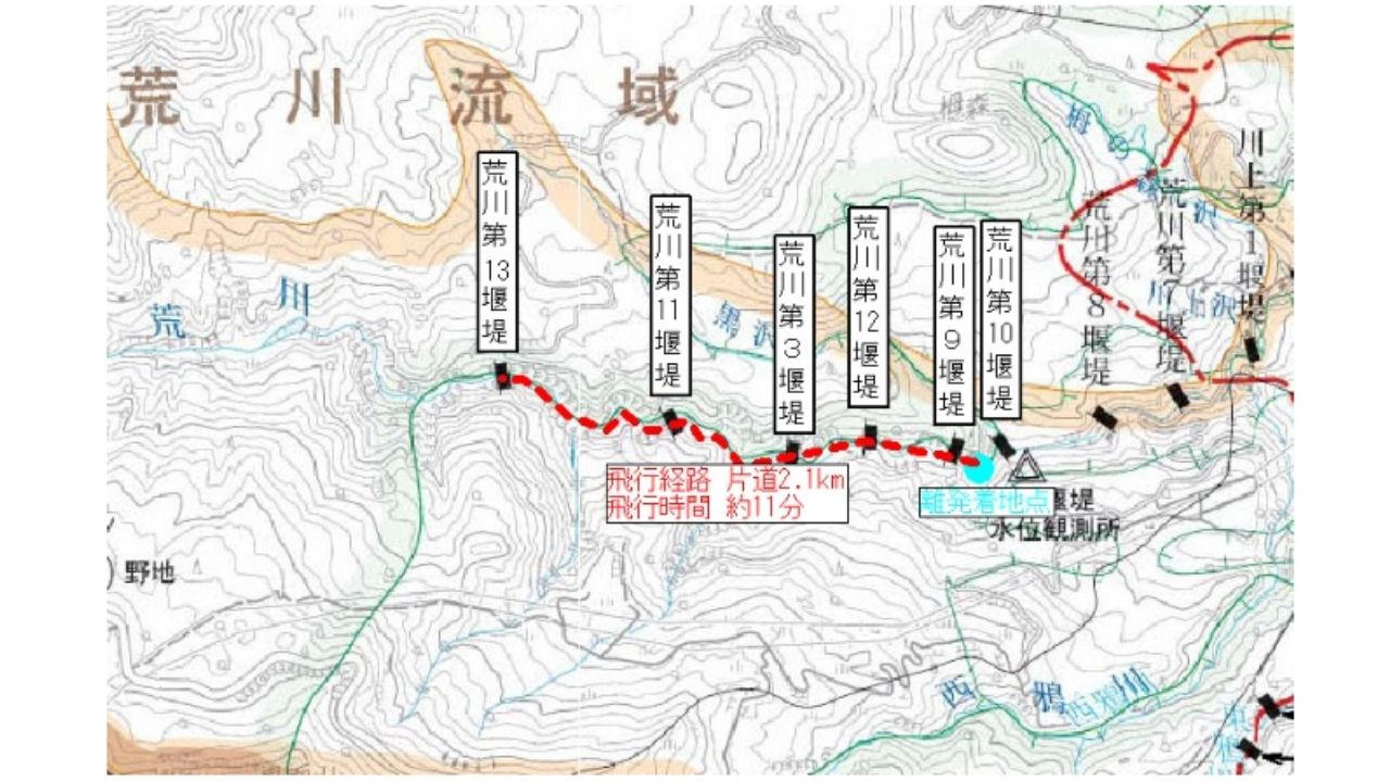 新和設計とSORABOT、LTE通信を活用した砂防堰堤の遠望点検を実施
