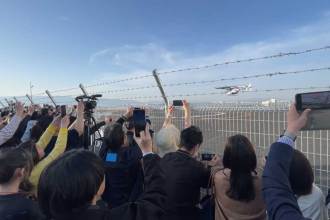 4月9日に大阪・関西万博会場内「EXPO Vertiport」で行われた報道関係者向けフライトの様子