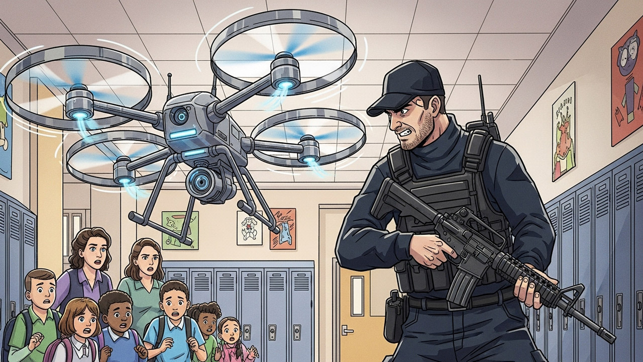 学校の安全を守る武装ドローンシステム[小林啓倫のドローン最前線] Vol.92